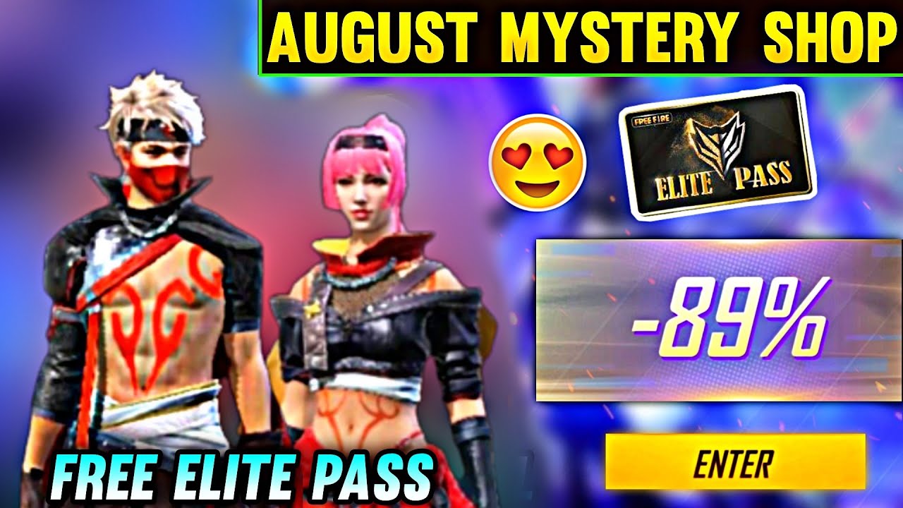 MYSTERY SHOP 13.0 FREE FIRE | MYSTERY SHOP FREE FIRE | AUGUST MONTH ELITE PASS DISCOUNT|FF NEW EVENT