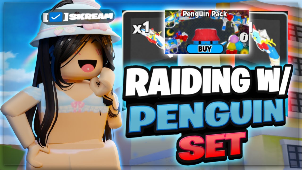 Рейд с новым набором ПИНГВИНА в DaHood! 🐧.. (На меня напали)