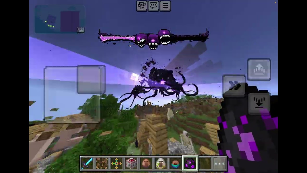 Enderman vs wither storm in Minecraft decayed reality v2 add on - Timelapse @BFDI stream playing 