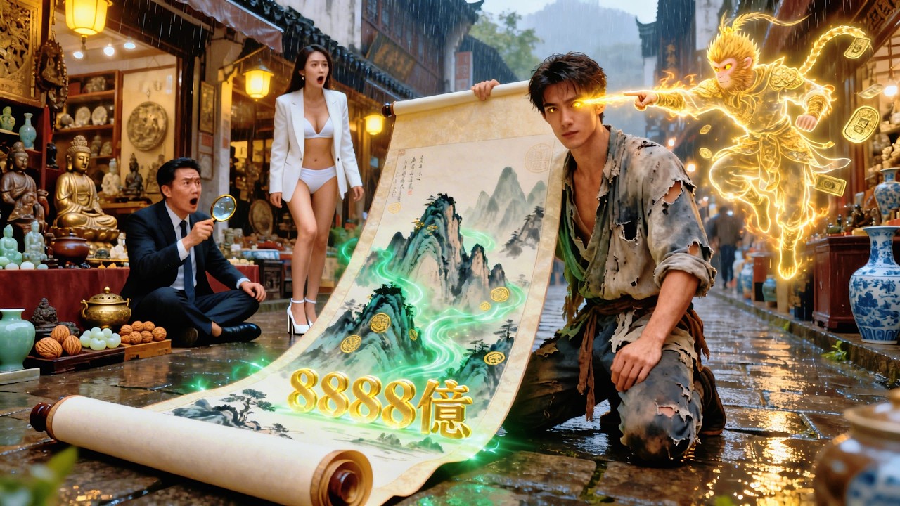 跪拜齊天大聖，窮小子覺醒黃金神瞳！在鑑寶大會上，一眼識出價值上億的稀世國畫，逆天翻盤震驚全場！仇人紛紛跪地求饒！#cdrama #movie #短剧 #情感 #爽文 #逆袭 #系统 #鉴宝