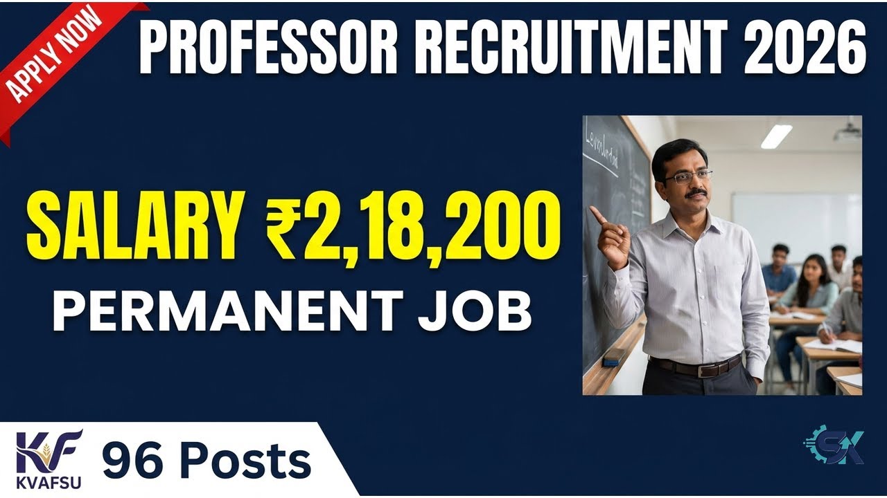 KVAFSU Recruitment 2026 | 96 Professor Vacancy, Salary ₹2,18,200 | Govt Teaching Jobs 🎓