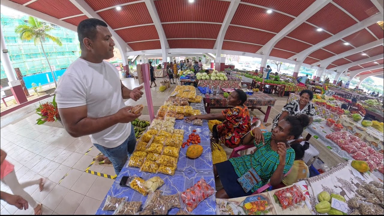 Port Vila, Vanuatu. Dinner at the Famous Stone Grill Restaurant, Port Vila Market, And Laplap