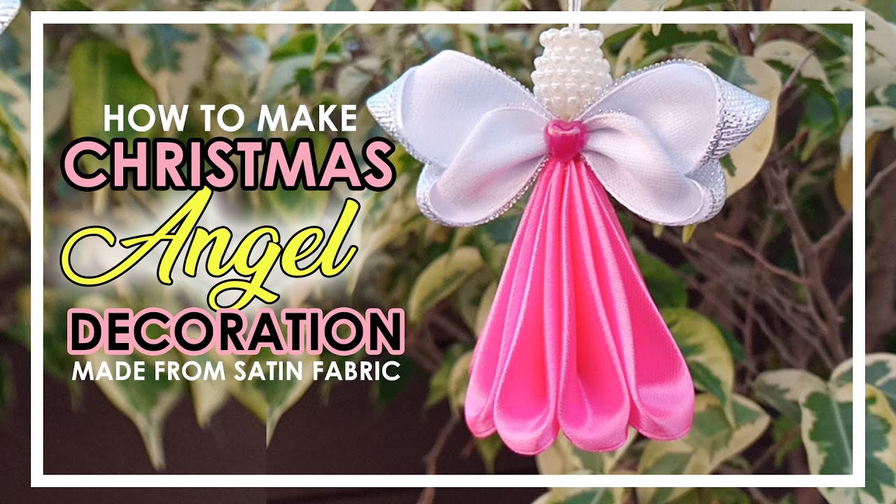 HOW TO MAKE ANGEL CHRISTMAS TREE DECORATION SATIN RIBBON || DIY IDEAS AND CONCEPTS