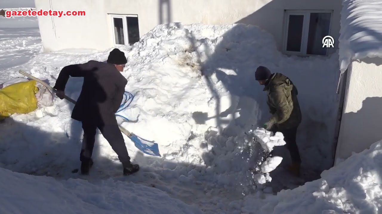Kar altında hayvancılık: Kürekle açılan yaşam mücadelesi