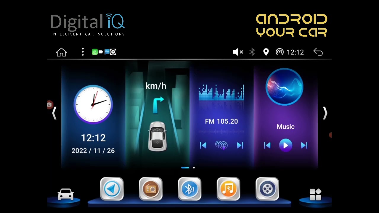 Digital iQ Android Car multimedia BXE & BXD Series Menu Video