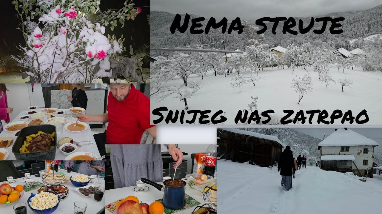 Iz Grada u Selo,a Snijeg sipa-posjetili smo kom&scaron;ije-topla kuća- dočekali nas Kafa i Ručak 🤎🤍