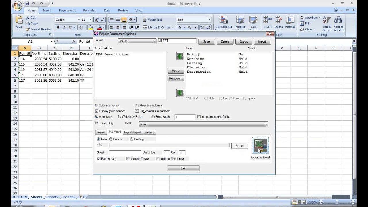 Exporting Points by Selection Set using List Points