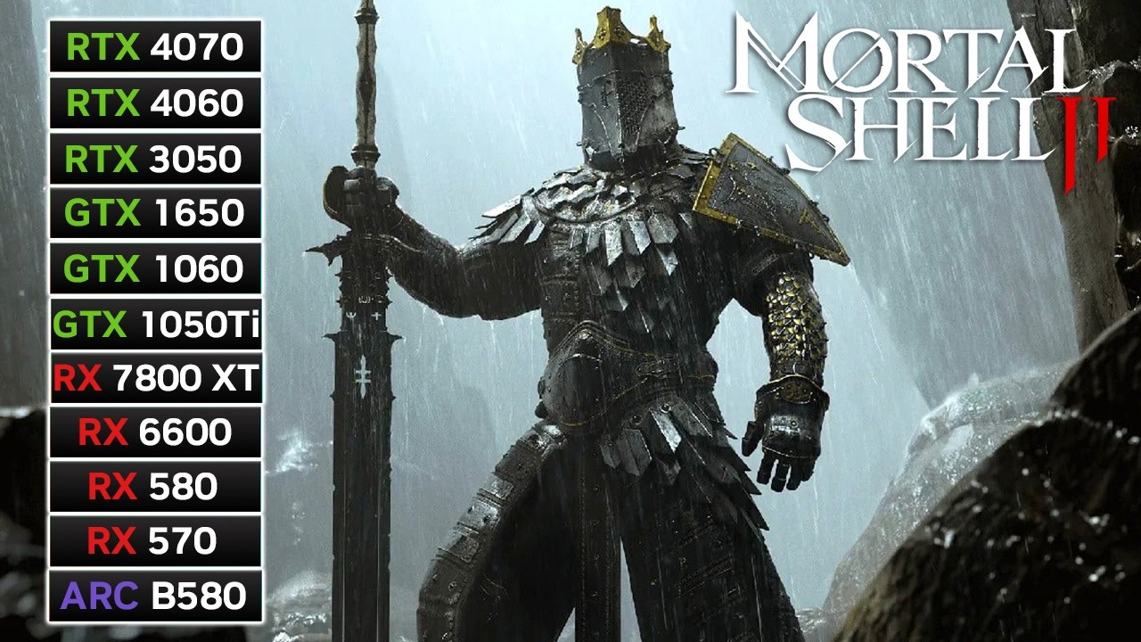 11 GPUs | Mortal Shell 2 | RX 7800 XT, RX 6600, RX 580, RTX 4070, RTX 4060, RTX 3050, GTX 1650..