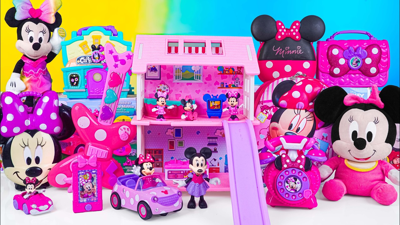 Satisfying with Unboxing Disney Minnie Mouse Pink Slide Clubhouse Playset| Review Toys ASMR