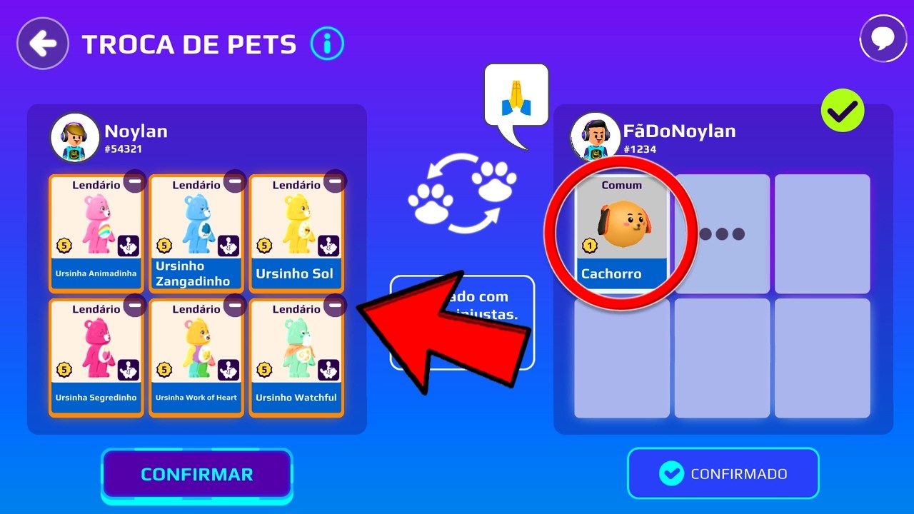 TROCANDO PETS LENDÁRIOS COM OS INSCRITOS DO CANAL