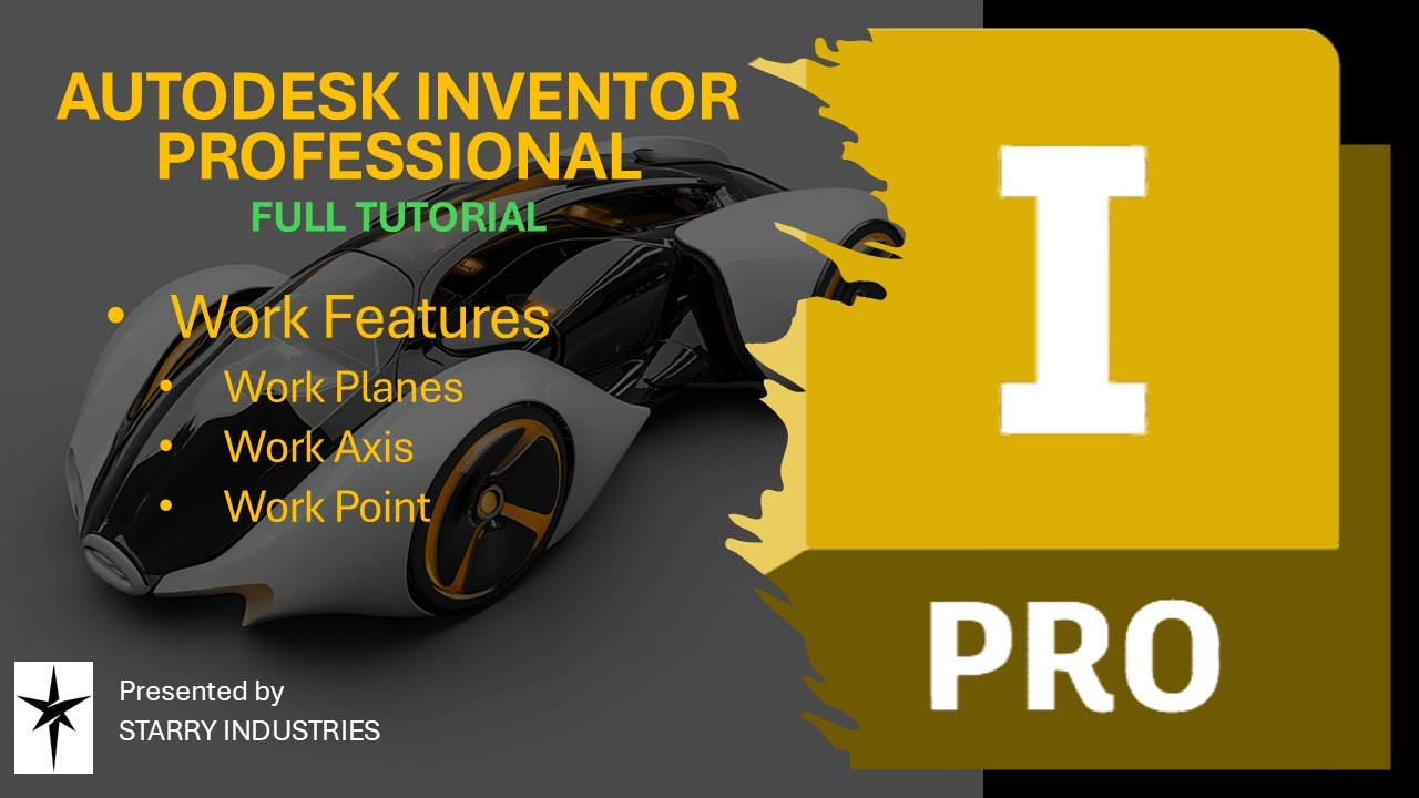 22 - Work Plane - Work Axis - Work Point | Work Features | Autodesk Inventor Professional Tutorial