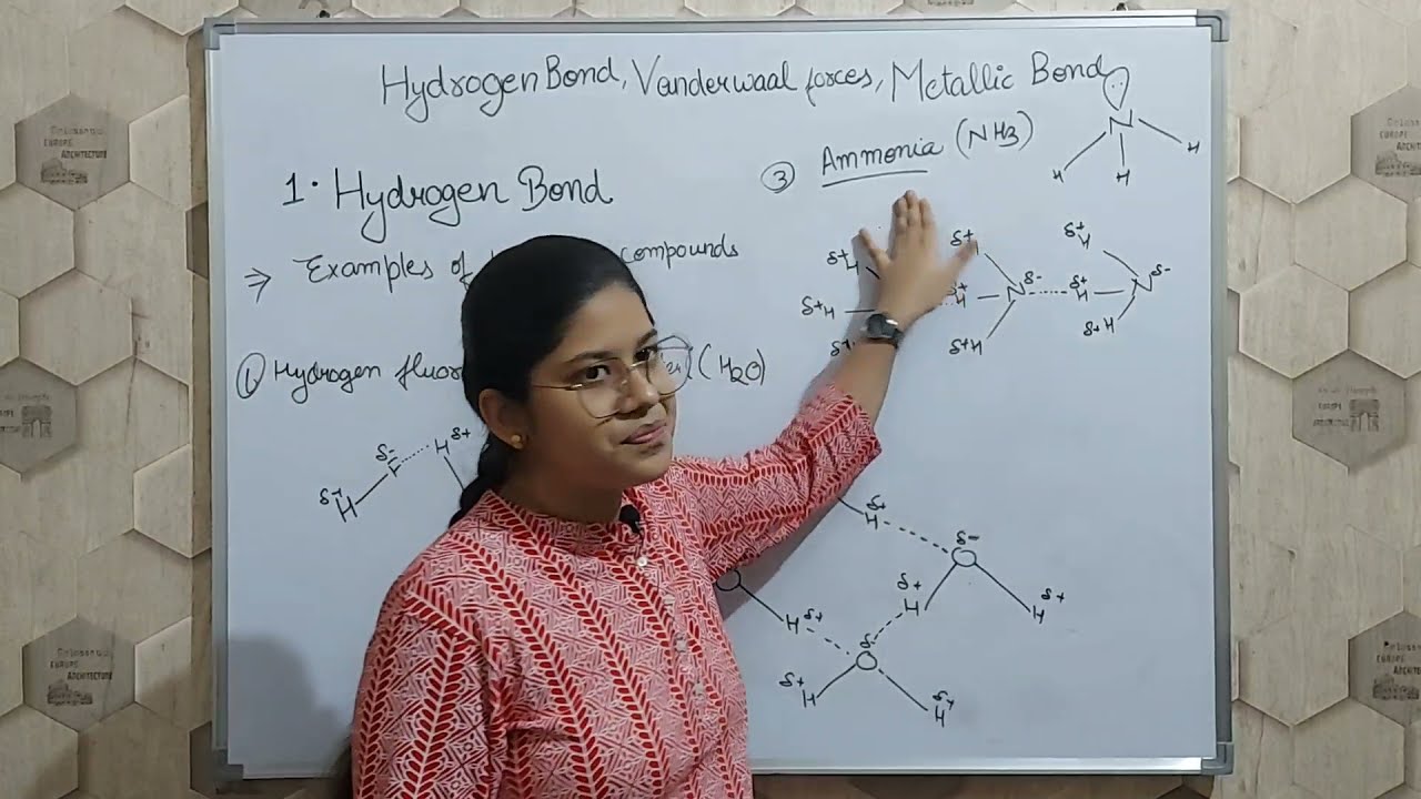 L-1| Hydrogen bond | Ch-Hydrogen bond ,Vanderwaal forces and Metallic bond | B.sc 1st year