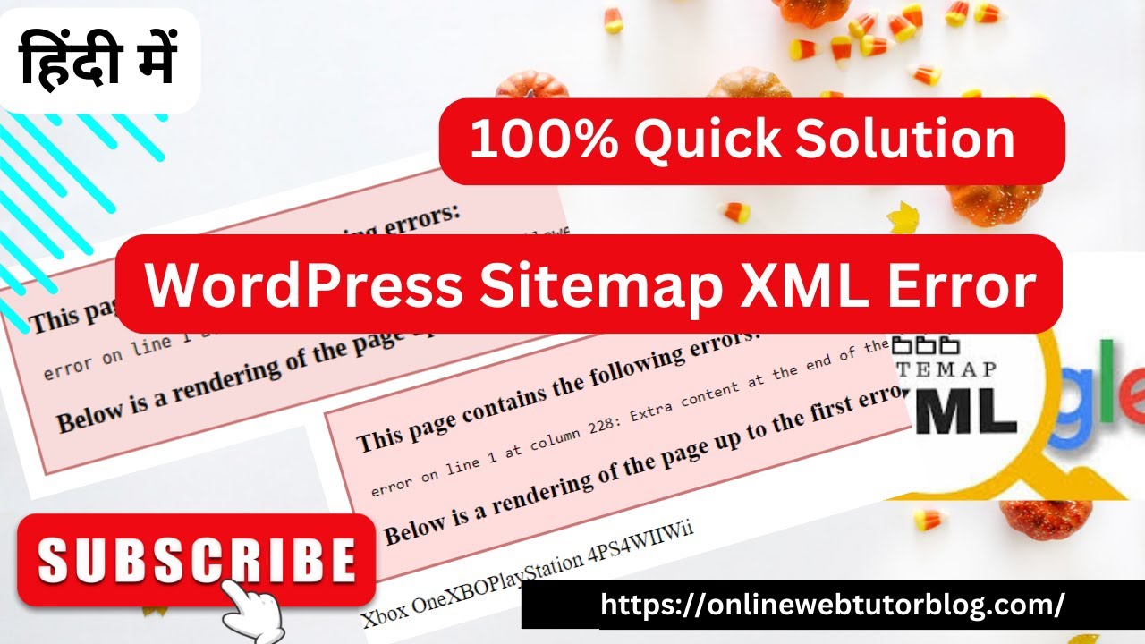 WordPress Sitemap XML Error || How To Fix XML Declaration Allowed Only Issue (Hindi)