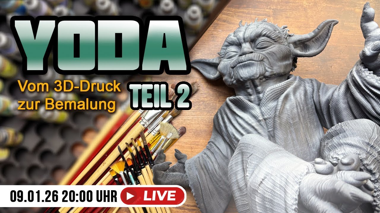 🎨 Yoda bemalen – Teil 2! Kleidung & Base im Fokus | 3D-Druck Büste finalisieren (nur mit Pinsel!) 🖌️