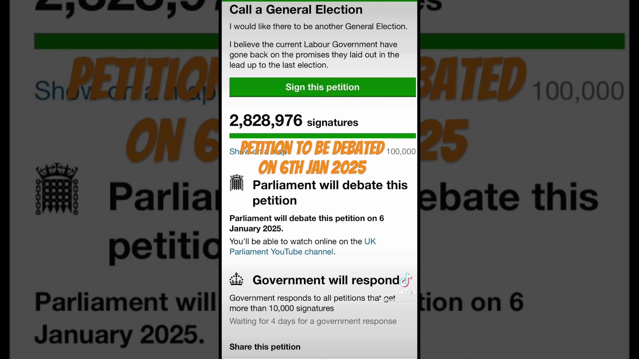Petition to be debated on 6th Jan 2025 #breakingnews #uk #kierstarmer #trending