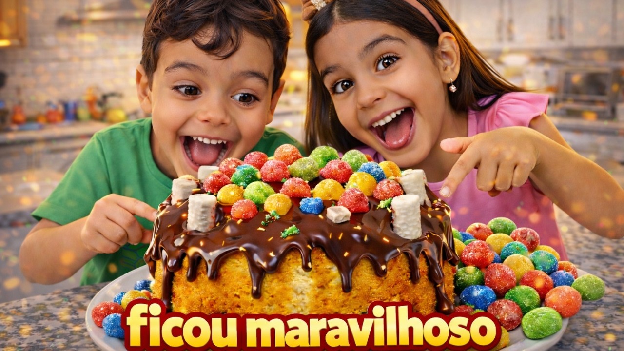 🍰 Nosso PRIMEIRO vídeo no YouTube! Fizemos um bolo juntos… e olha no que deu!