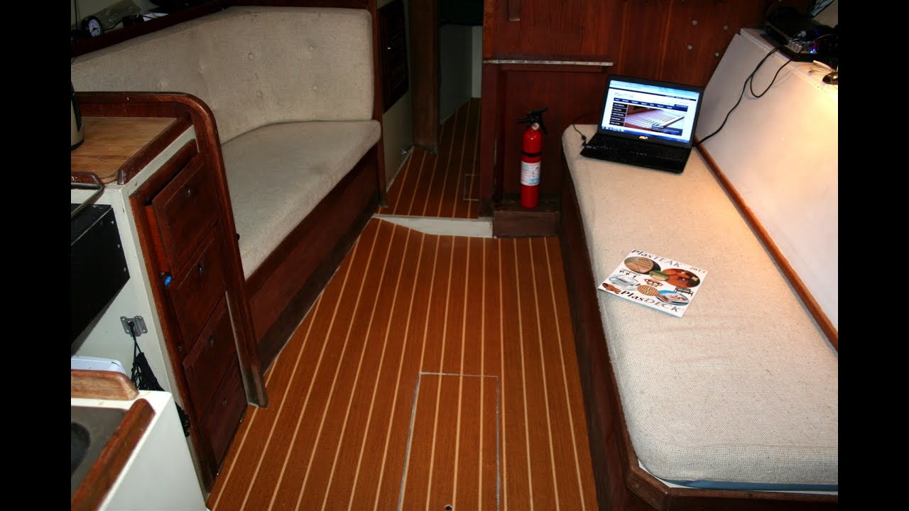 Installing engineered teal decking.  How to install PlasTeak and PlasDeck on your boat