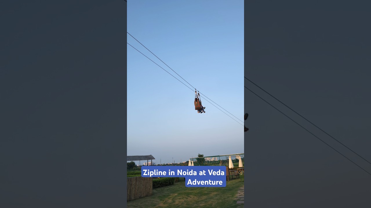 ARYA & mom on zipline at Veda Adventure Park Noida 