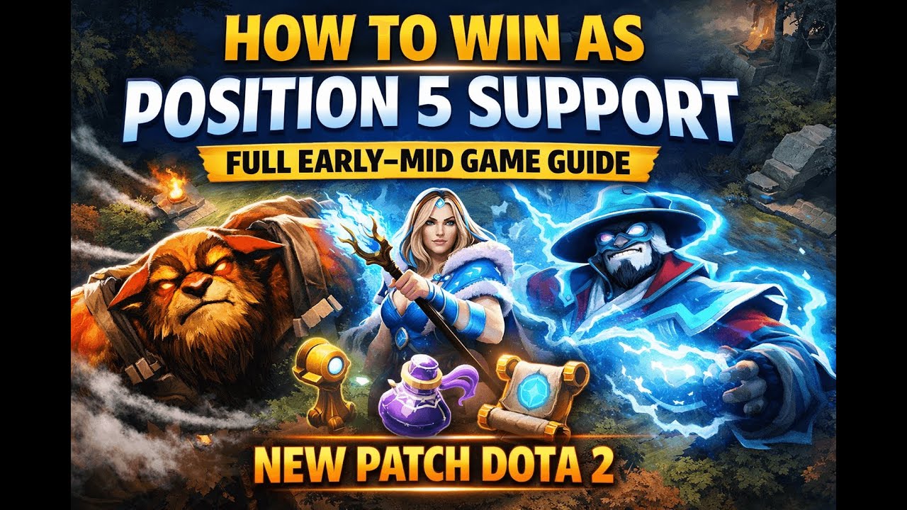 How to Win as Position 5 Support | Full Early&ndash;Mid Game Guide | New Patch Dota 2