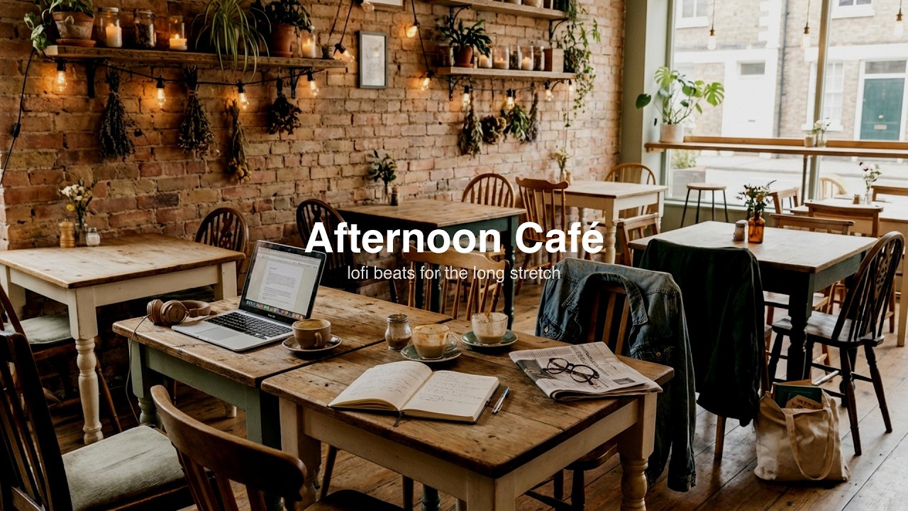 Afternoon Café Lofi ☕ 1.5 Hours of Warm Golden Beats | Work, Focus & People Watch 🎧