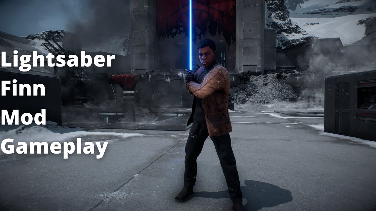 Star Wars Battlefront II - Lightsaber Finn Mod Gameplay (Force Awakens)
