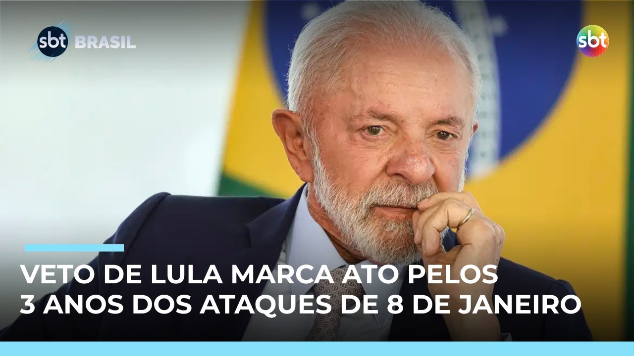 Lula veta PL da Dosimetria em cerim&ocirc;nia que marcou os 3 anos dos atos de 8 de Janeiro | #SBTBrasil
