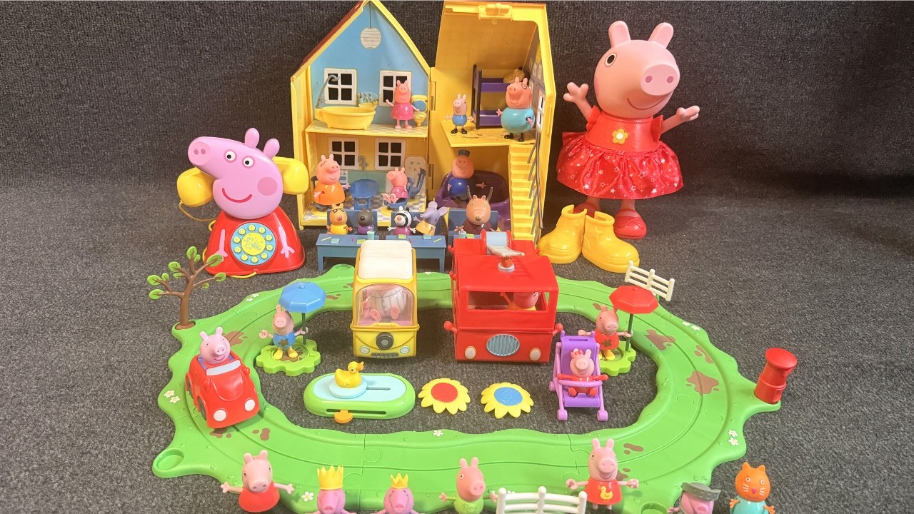 15 Minutes Satisfying with Unboxing Peppa Pig House Red Car Set Phone Fire Truck ASMR | Review Toys