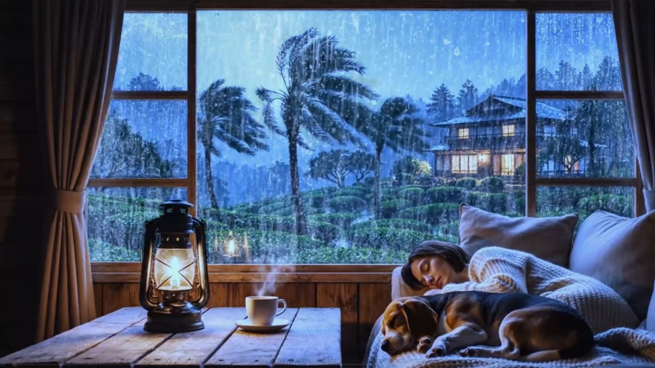Deep Sleep During a Heavy Thunderstorm ⛈️ Cozy Rain Sounds 🌙