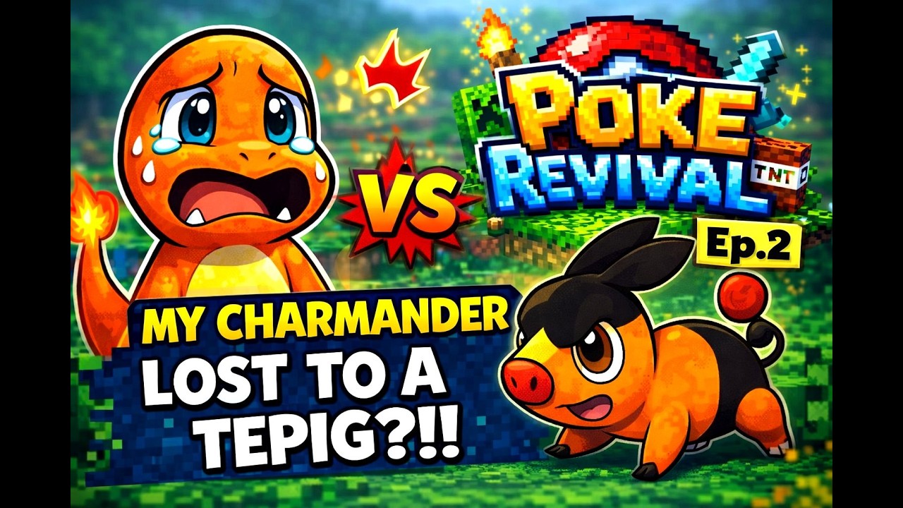 My Charmander LOST to a Tepig??!! | Minecraft Poke Revival Bedrock: Episode 2