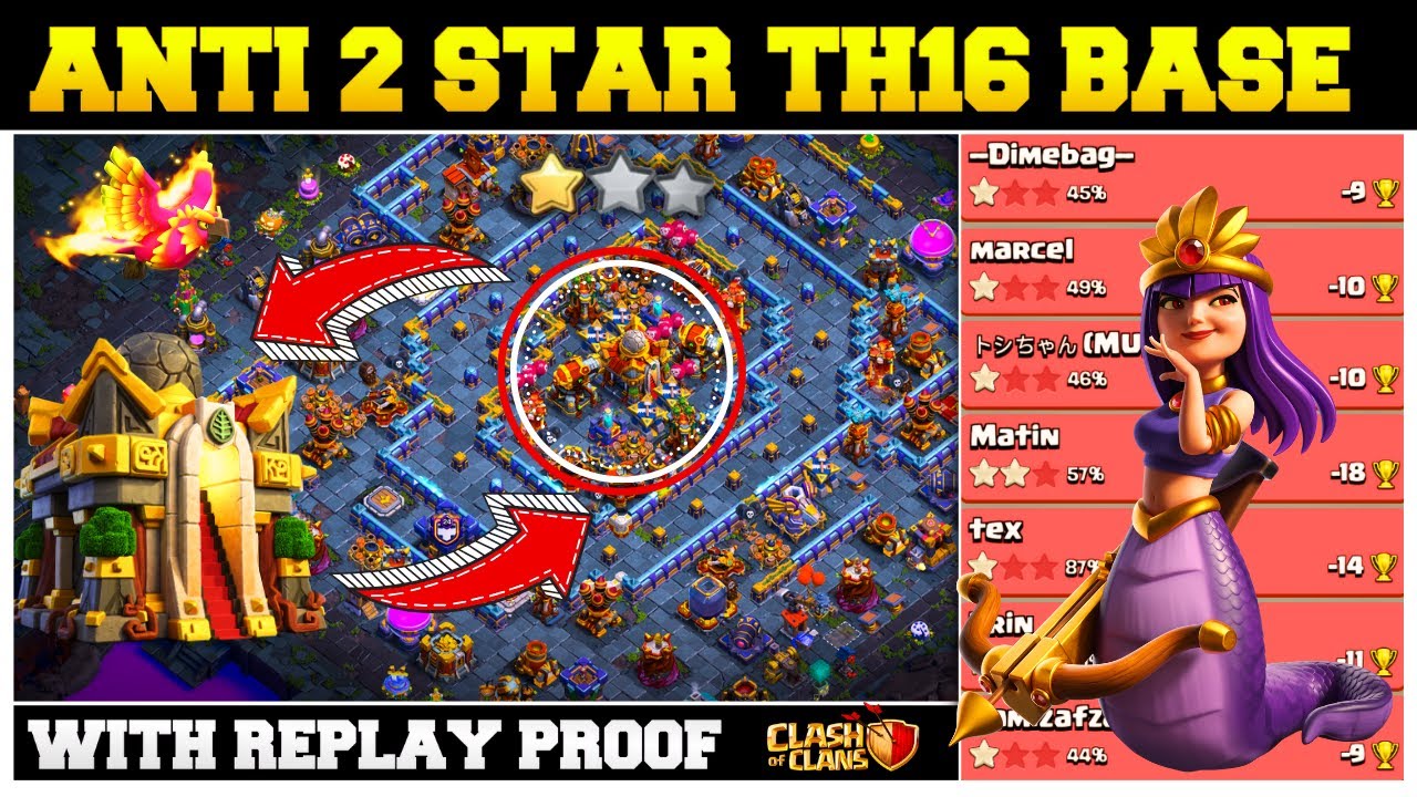 *1 Star Proof* Town Hall 16 Base With Link + Replay | *Defend Like a Legend* |Th16 Unbeaten Base.