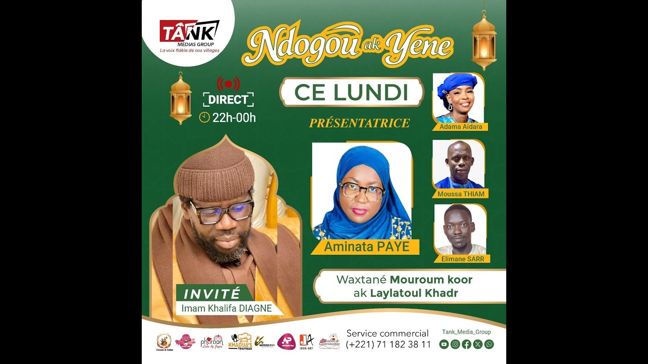 🔴[DIRECT] Ndogou Ak Yene du 16/03/2026 : présenté par Amyna PAYE et sa team…..