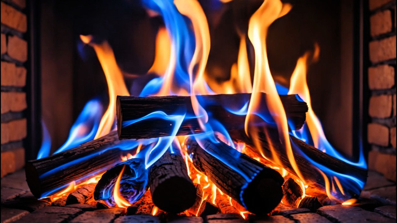 Breathe with the Blue Flames | Cinematic Fireplace Warmth for Inner Stillness