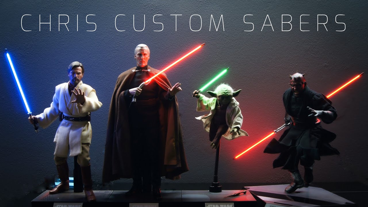 REAL Lightsabers For Figures - Chris Custom Sabers CFFL Bulbs Full Review in 4K