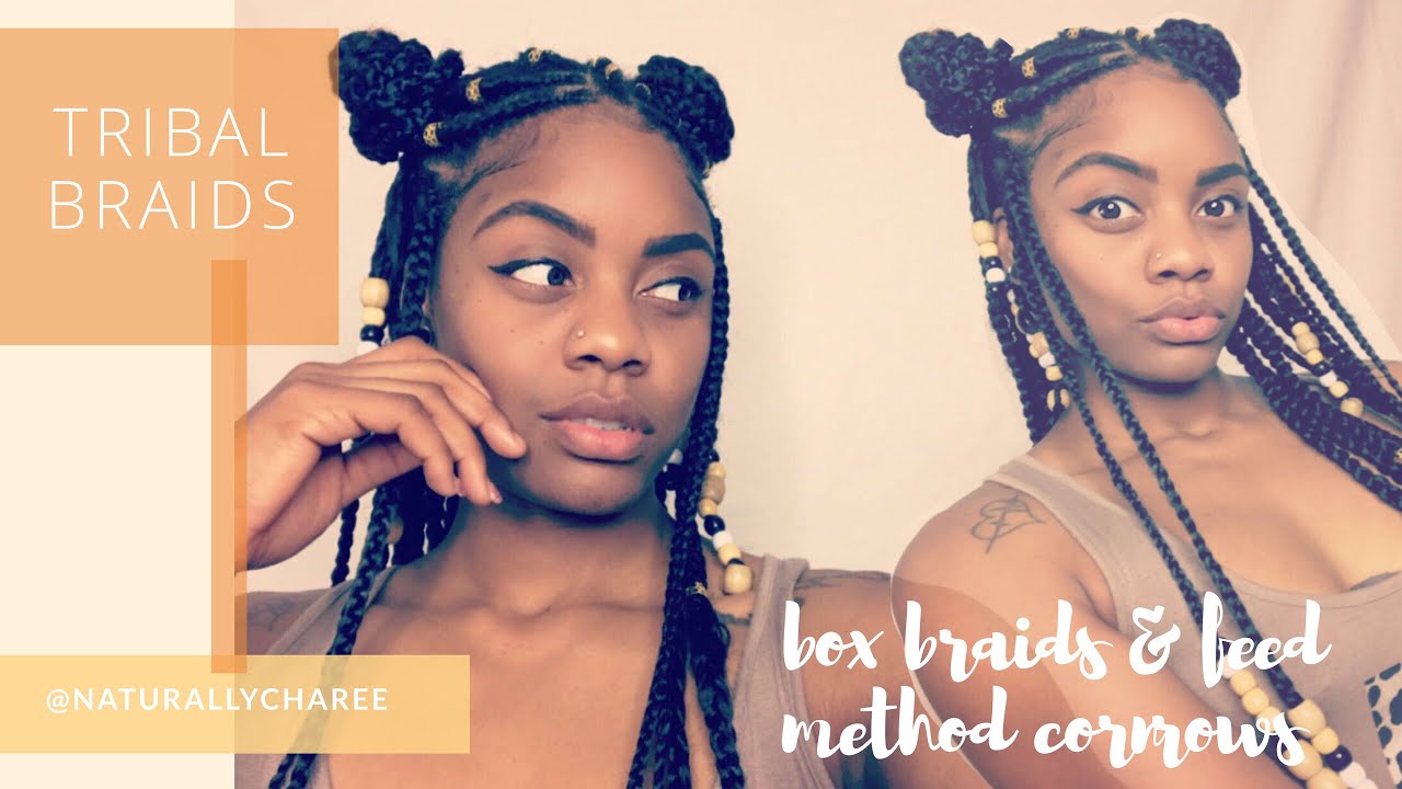 Natural Hair Protective Styling : Tribal Braids | Feed Method