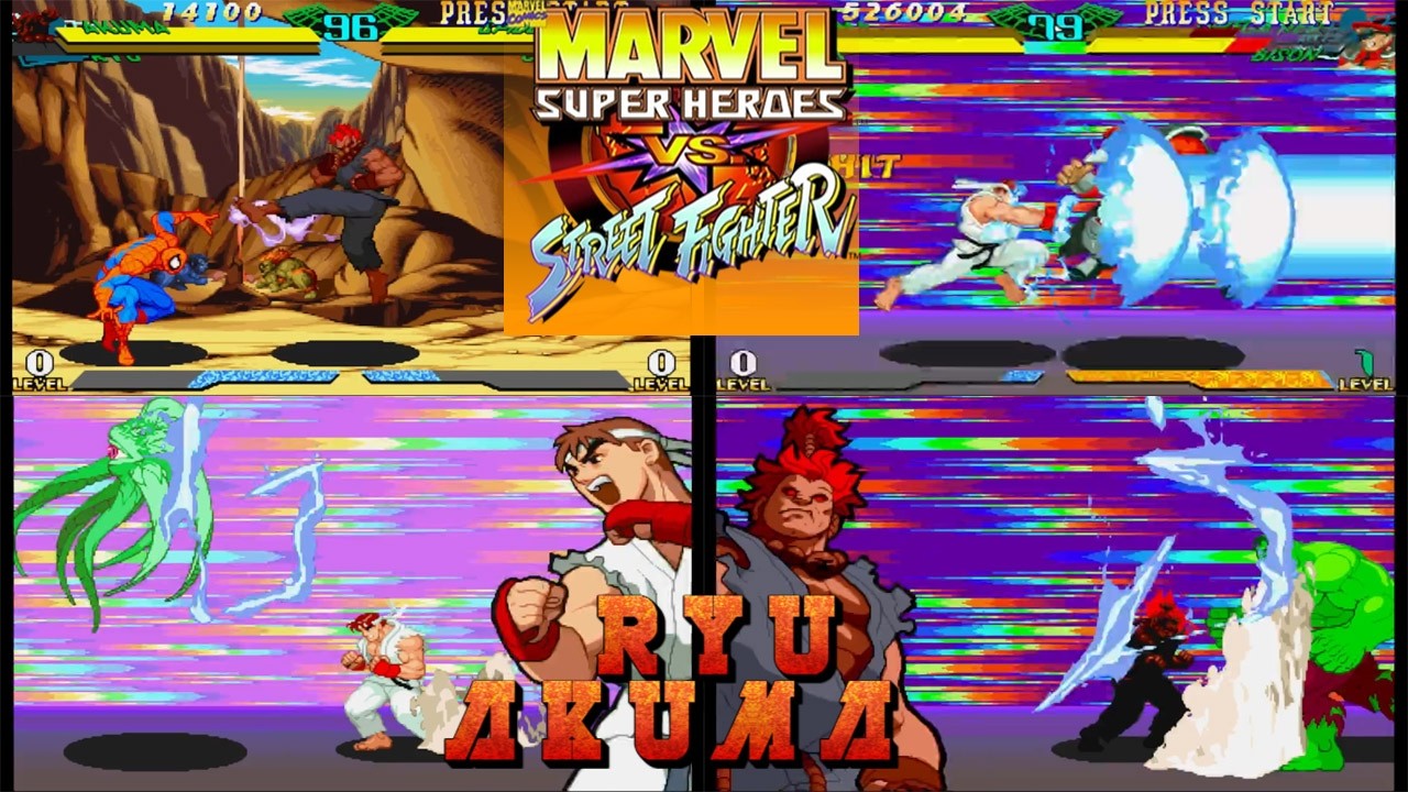 Akuma & Ryu Still Destroy Arcade Mode – Marvel Super Heroes vs Street Fighter