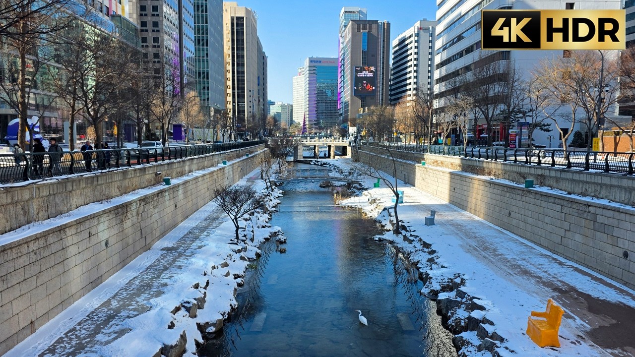 눈 온 뒤 서울 산책❄️ 종로 을지로에서 청계천 지나 광화문까지 | 워킹 투어 Seoul Walk After Snow❄️ Jongno & Euljiro to Gwanghwamun