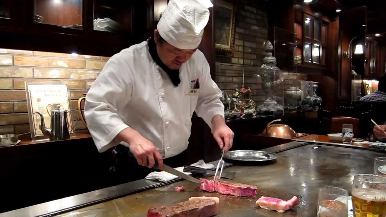 Real Kobe beef teppanyaki Steak Land restaurant Kobe, Hyogo, Japan