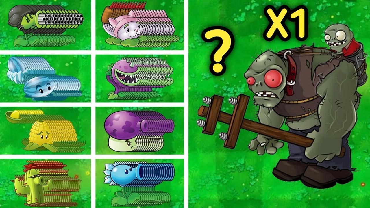 PVZ 1 Challenge -5 All Plants Vs Giga Gargantuar - Who Will Win?