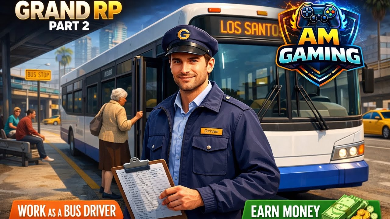 Grand rp #part2 a bus job #grand rp #viralvideo #gaming 