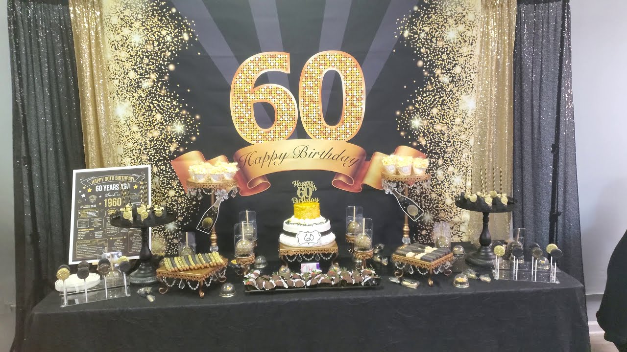 60th Birthday Theme w/Black & Gold Colors
