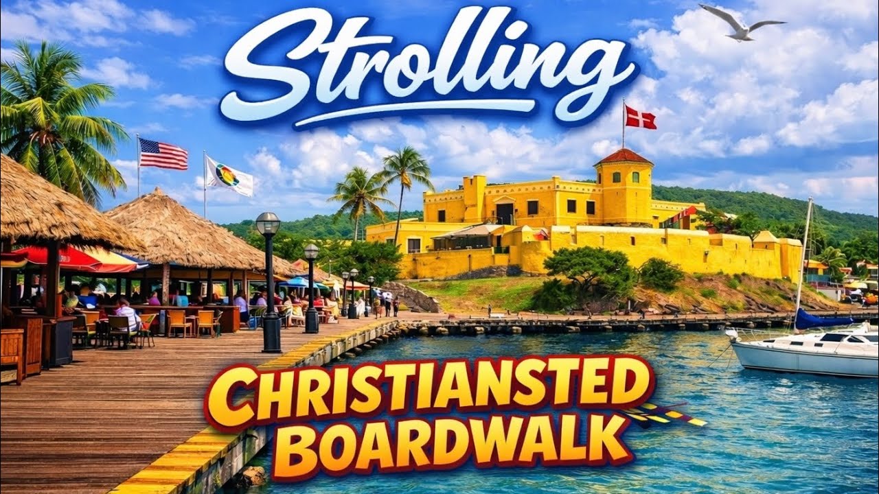 Прогулка по набережной Кристианстеда &mdash; остров Сент-Круа, Виргинские острова США.