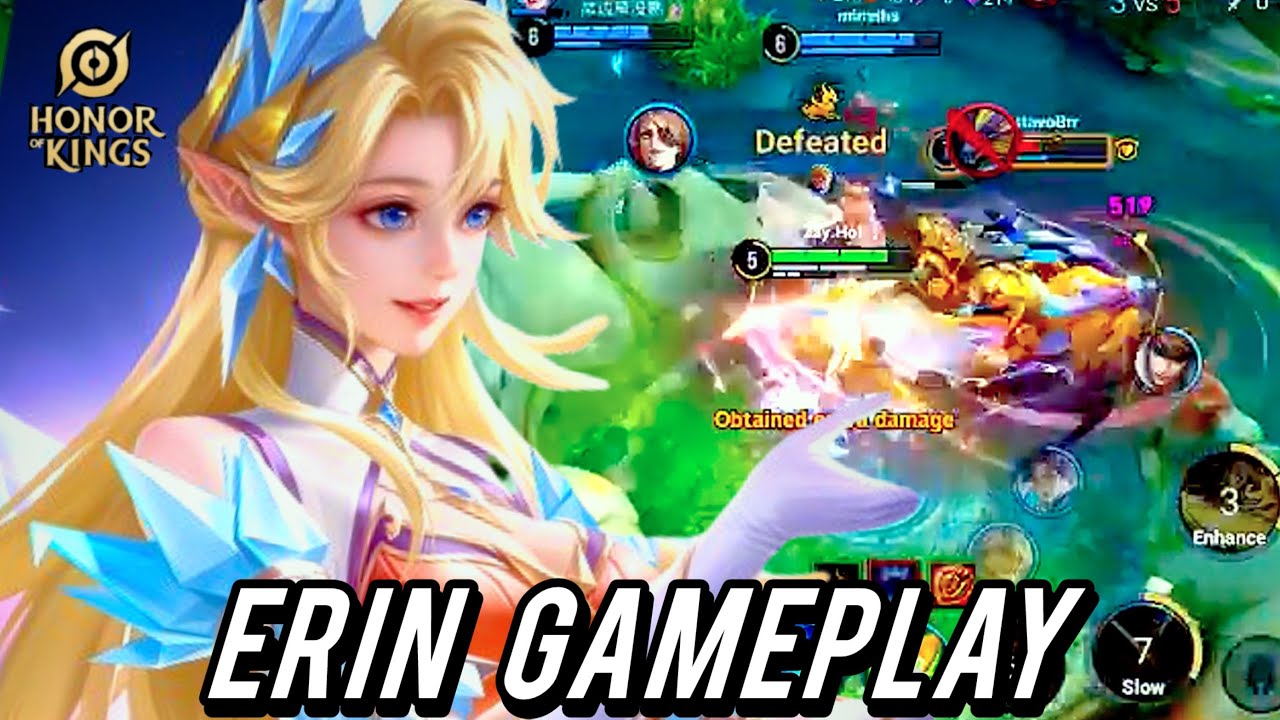 HARD GAME! HOK: ERIN SKIN GAMEPLAY IN FARM LANE | HONOR OF KINGS | ZAY HOK 