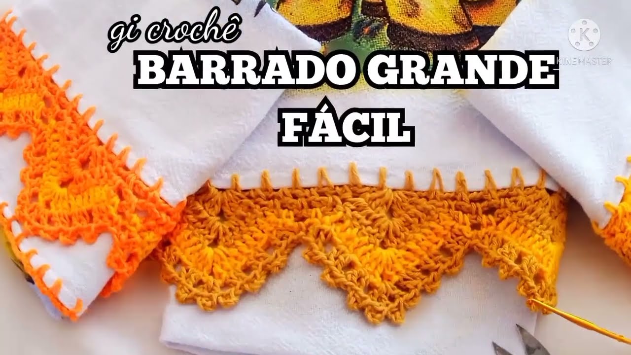 barrado em crochê biquinho grande e facil duas cores