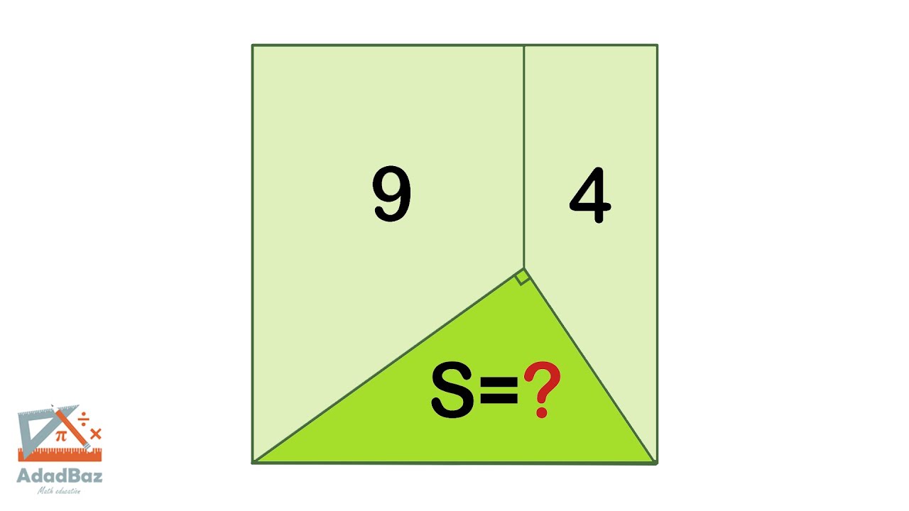 مساحت مثلث رنگی داخل مربع | Triangle area