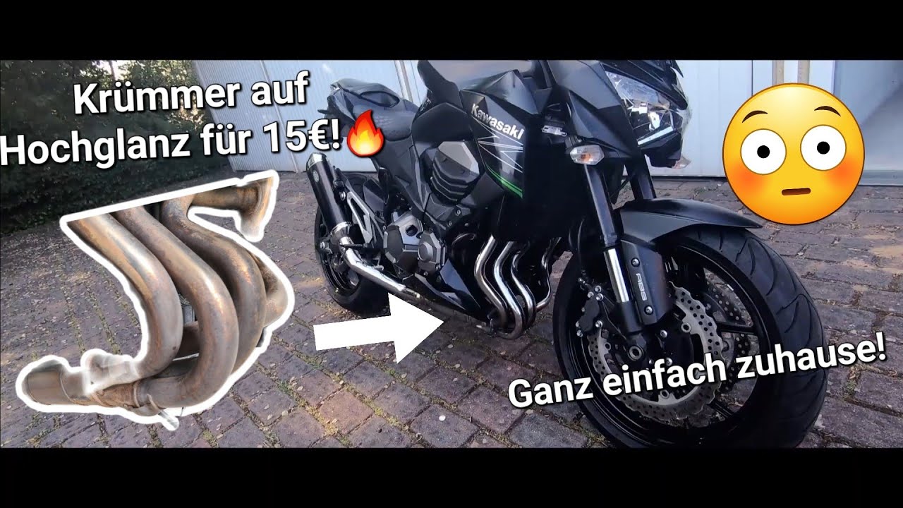 Motorrad Krümmer mit Baumarktartikeln auf Hochglanz polieren! Z800 polieren!🔥
