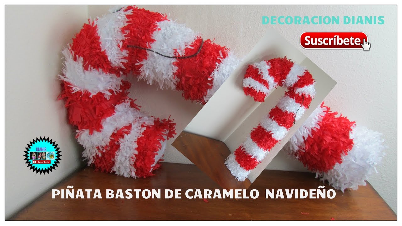 PIÑATA BASTON DE CARAMELO  NAVIDEÑO