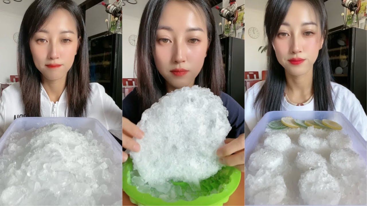 White Ice Eating ASMR | Crushed Ice | Ice Eating
