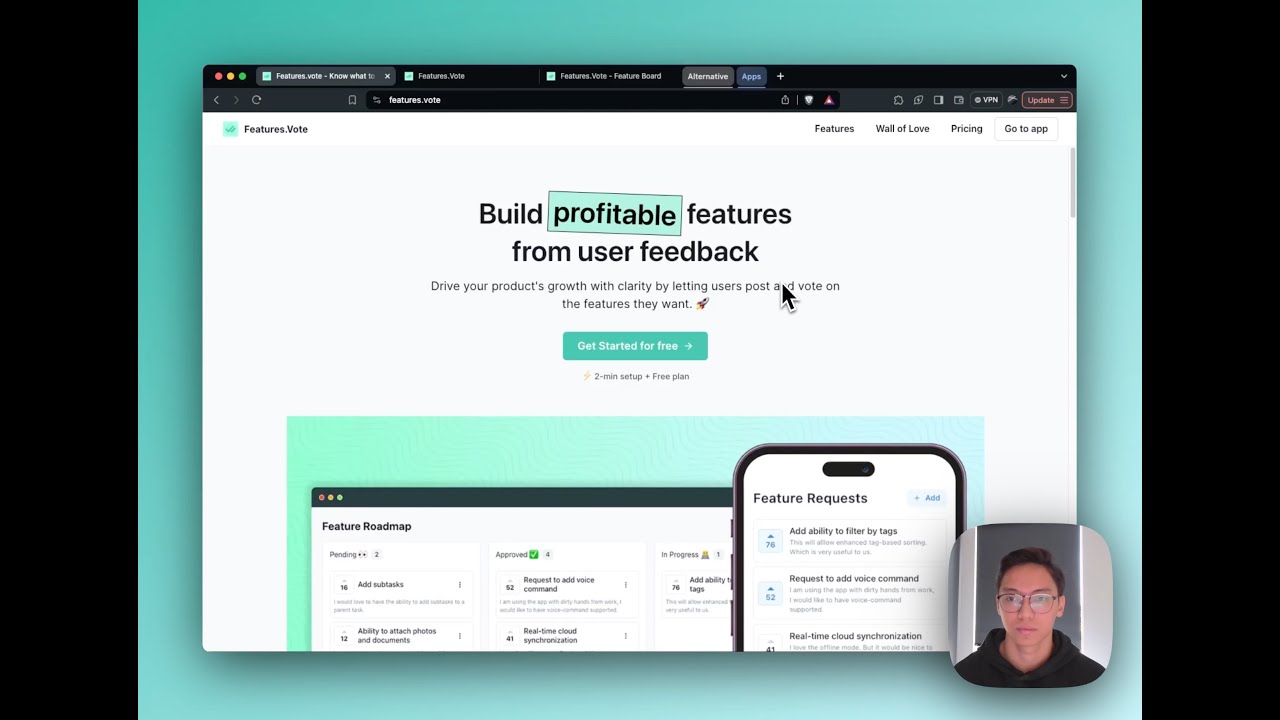Features.Vote - Canny alternative for feature voting boards and roadmap