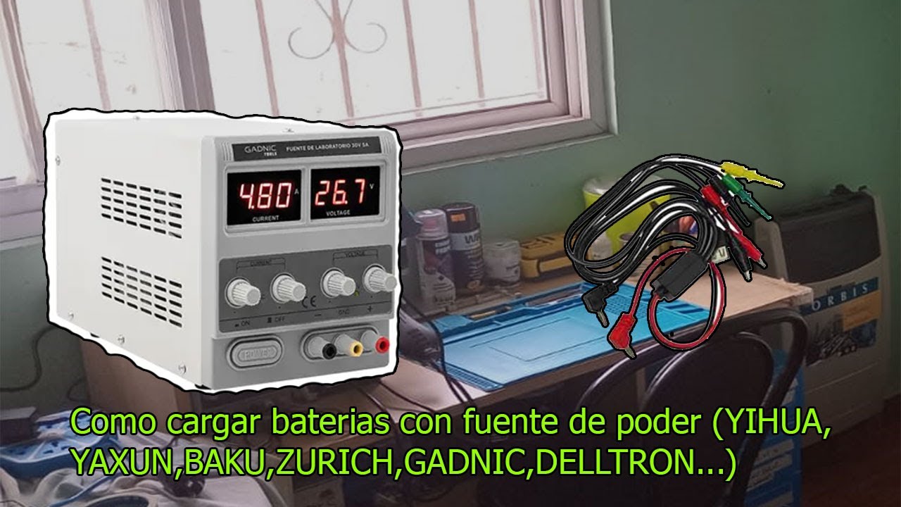 ¿Cómo cargar una batería de celular con fuente de poder (yaxun,baku,gadnic,yihua,etc...)?
