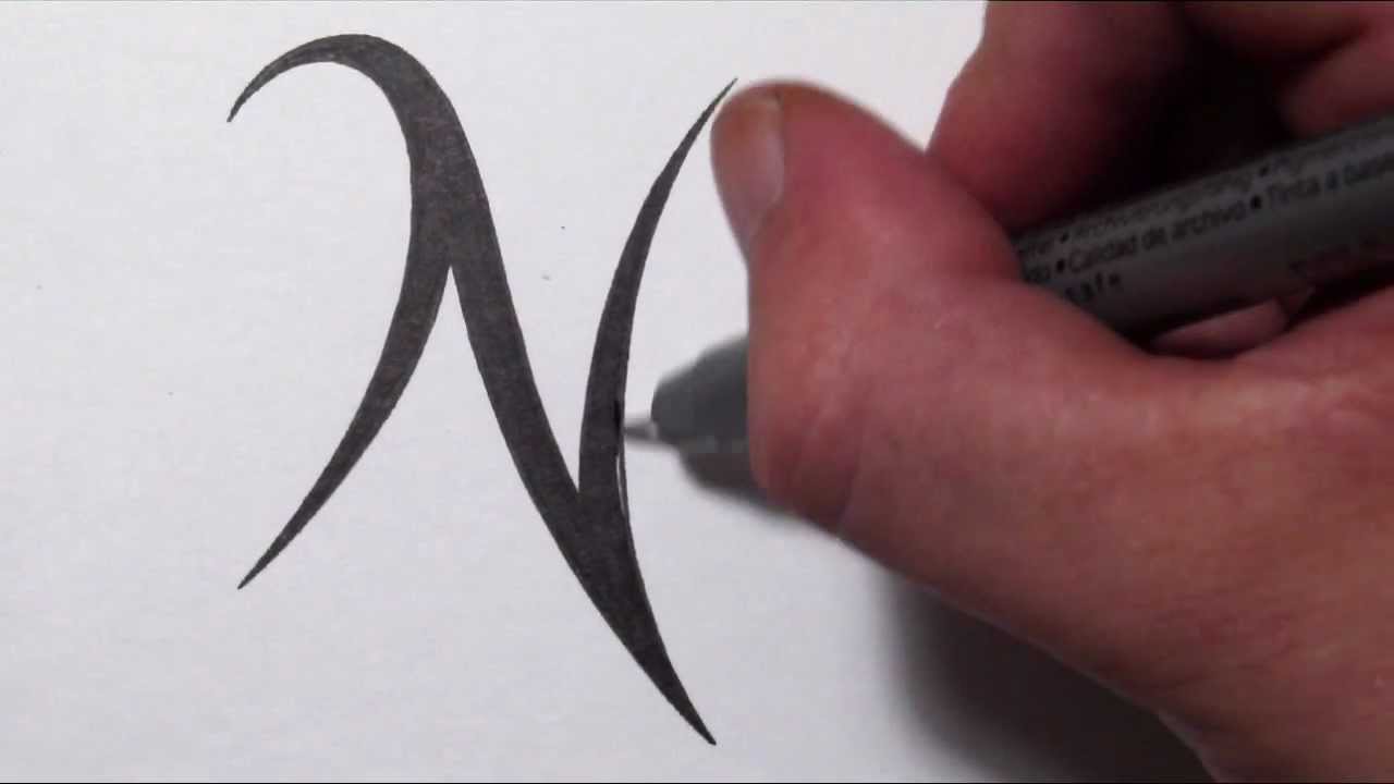 How To Draw a Simple Tribal Letter N